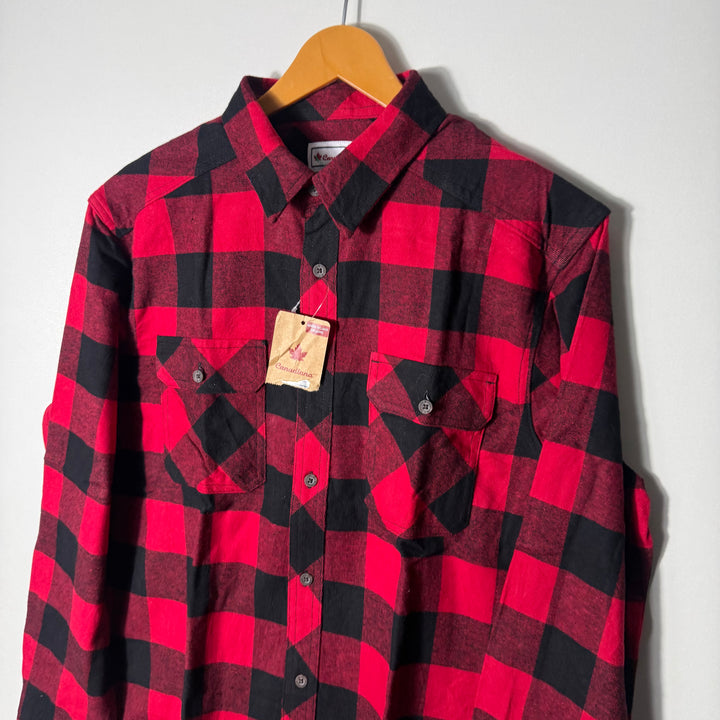 CANADIANA DOUBLE POCKETS FLANNEL COTTON SHIRT BRAND NEW