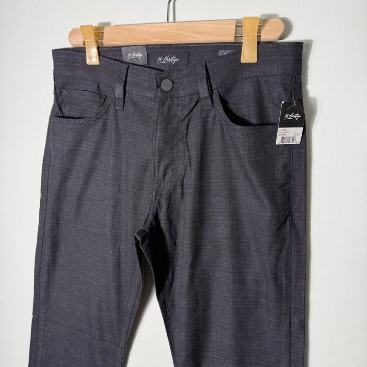 34 HERITAGE STRAIGHT FIT LUXURIOUSLY SMOOTH LOOK WITH SUPERIOR HANDFEEL AND RICH TEXTURE CHECKERED DENIM CUT CASUAL STRETCH PANT BRAND NEW