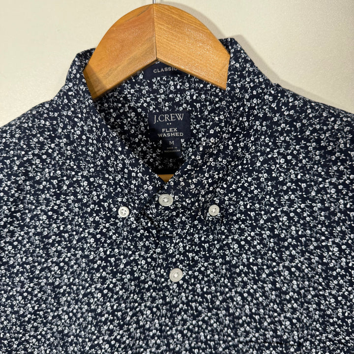 J CREW CLASSIC FIT FLEX WASHED BUTTON DOWN PRINTED CASUAL COTTON. SHIRT