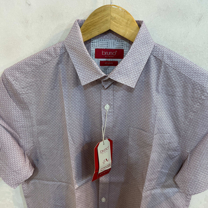 BRUNO MILANO HALF SLEEVES COTTON SHIRT BRAND NEW WITH STRETCH - JS BROTHERS 