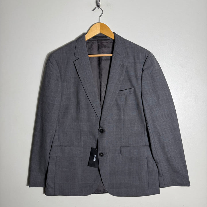 HUGO BOSS WOOL CHECKERED BLAZER COAT BRAND NEW GREY COLOUR