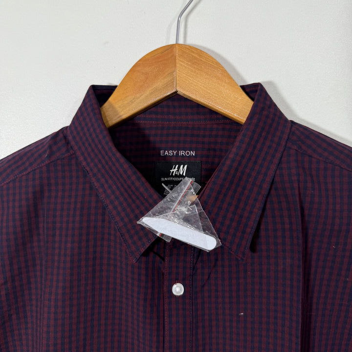 H&M SLIM FIT COTTON CHECKERED SHIRT BRAND NEW