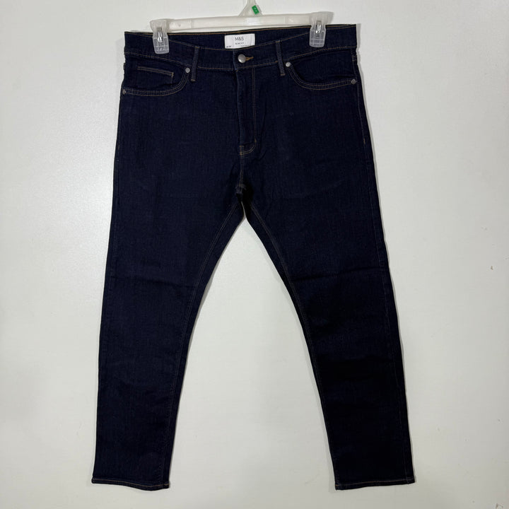 MARKS & SPENCER SLIM FIT DENIM PANT BRAND NEW WITH STRETCH BLUE COLOUR