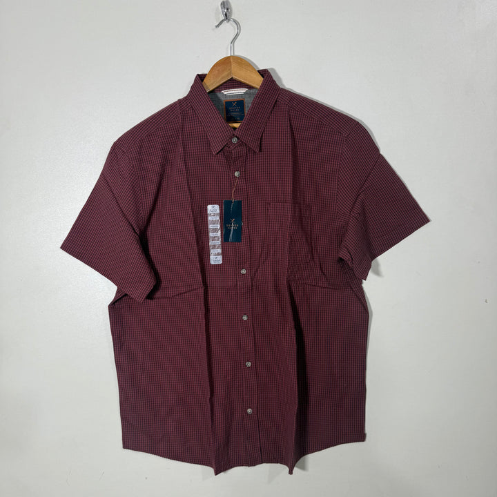 DENVER HAYES BUTTON DOWN CHECKERED HALF SLEEVES COTTON SHIRT