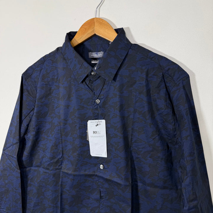 VAN HEUSEN SLIM FIT CAMOUFLAGE COTTON SHIRT BRAND NEW WITH STRETCH
