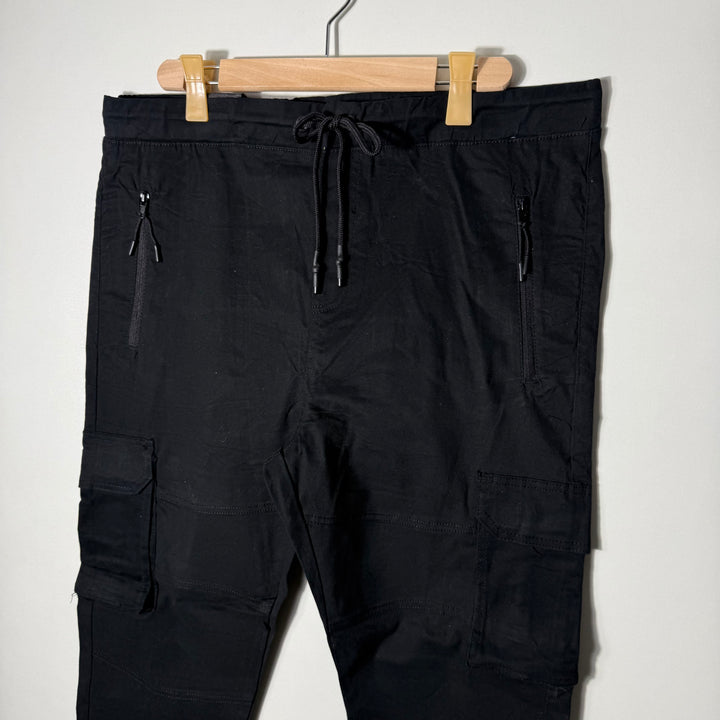 STEVES JEANS CARGO COTTON PANT BRAND NEW BLACK COLOUR WITH STRETCH