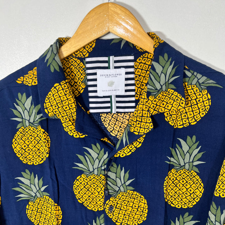 DENIM & FLOWER SAFARI COLLAR HALF SLEEVES HAWAI SHIRT