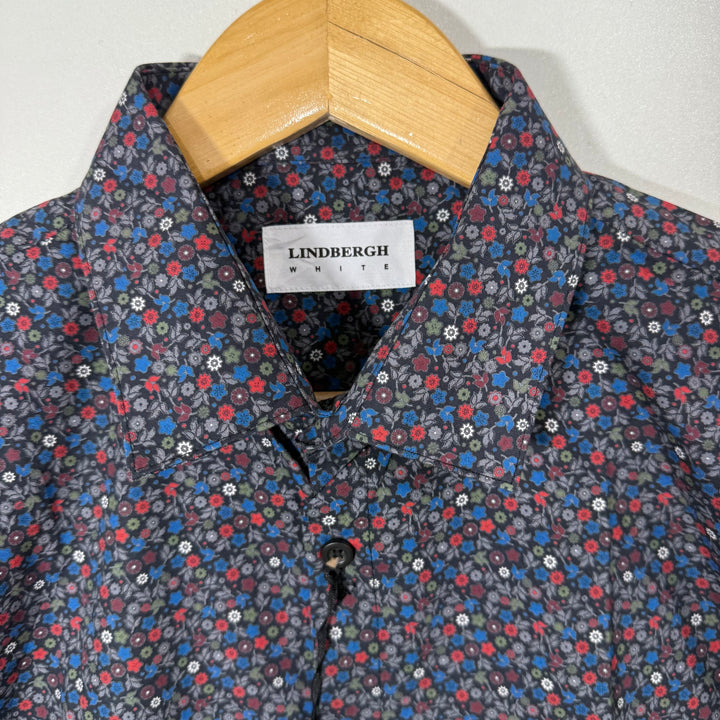 LINDBERGH WHITE PRINTED CASUAL COTTON SHIRT BRAND NEW