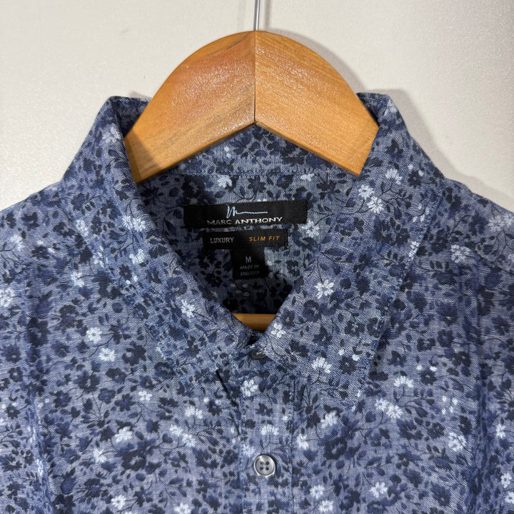 MARC ANTHONY SLIM FIT LUXURY PRINTED COTTON SHIRT BRAND NEW