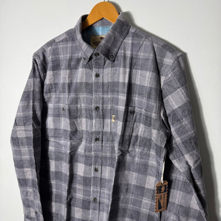 BUFFALK JACKSON BUTTON DOWN COURDRY DOUBLE POCKETS CHECKERED SHIRT BRAND NEW