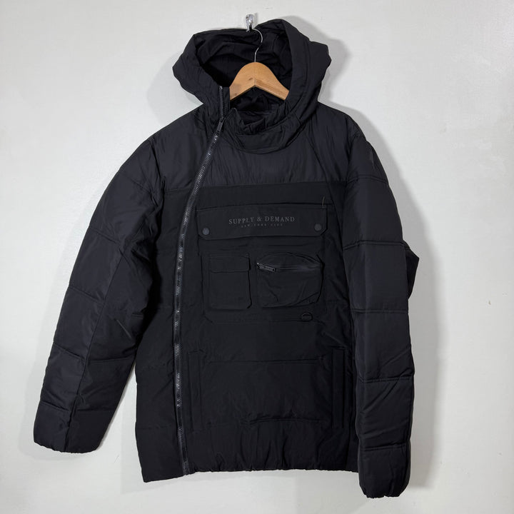 SUPPLY & DEMAND PUFFER JACKET BLACK COLOUR