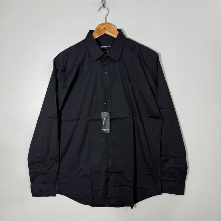 CONNOR CLASSIC FIT FORMAL SHIRT BRAND NEW WITH STRETCH BLACK COLOUR