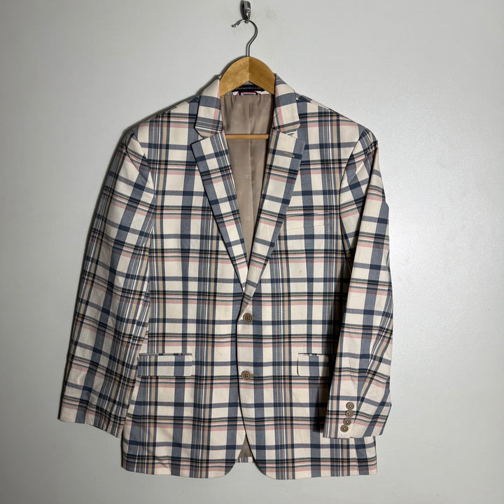 TOMMY HILFIGER COTTON CHECKERED BLAZER JACKET