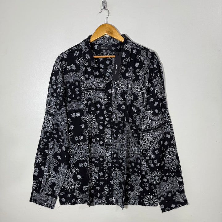 FASHION NOVA MEN SAFARI COLLAR HAWAI SHIRT