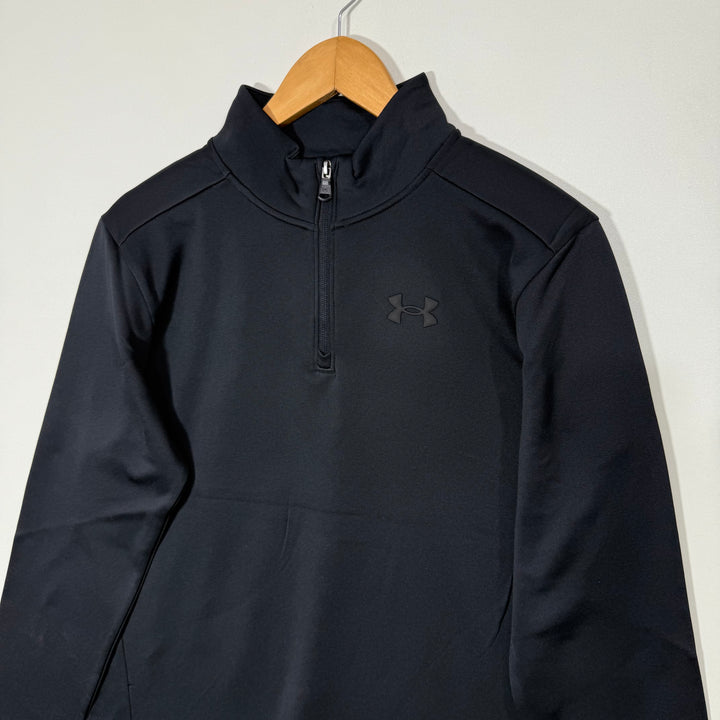 UNDER ARMOUR HALF ZIP SPORT PULLOVER INNER FLEECE BLACK COLOUR