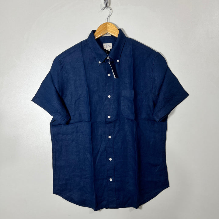 J CREW BUTTON DOWN LINEN HALF SLEEVES SHIRT BRAND NEW