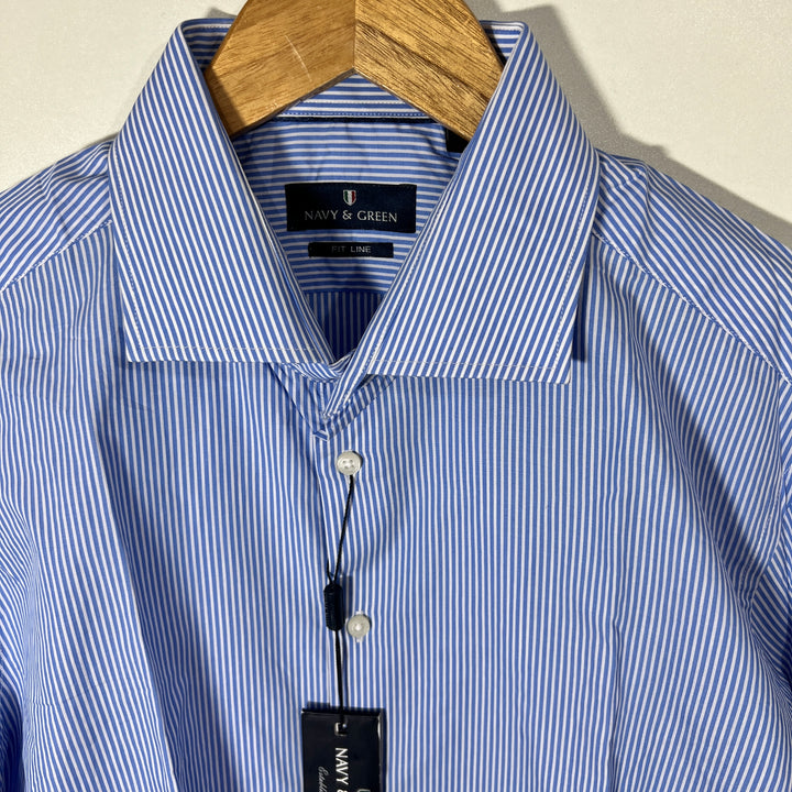NAVY & GREEN FIT LINE FORMAL SHIRT BRAND NEW