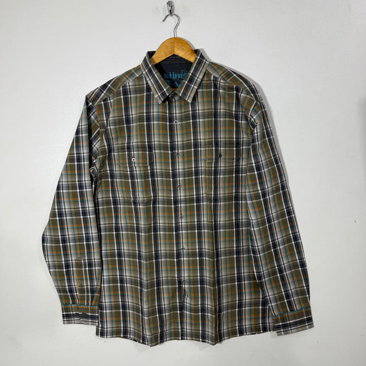 MOUNTAIN CROWN DOUBLE POCKETS COTTON CHECKERED SHIRT