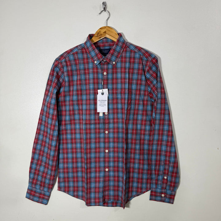 SPRINGFEILD CUSTOM FIT BUTTON DOWN COTTON CHECKERED SHIRT BRAND NEW