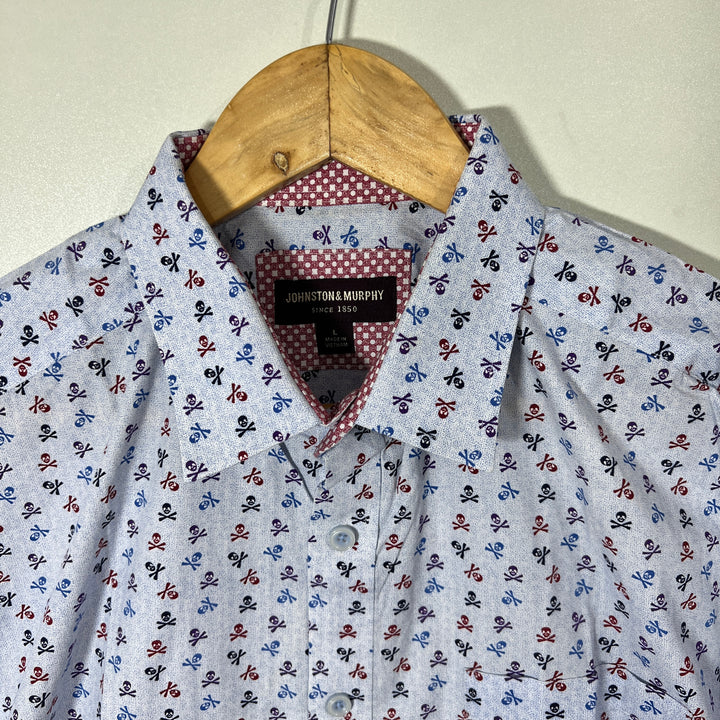 JOHNSTON & MURPHY PRINTED CASUAL COTTON SHIRT