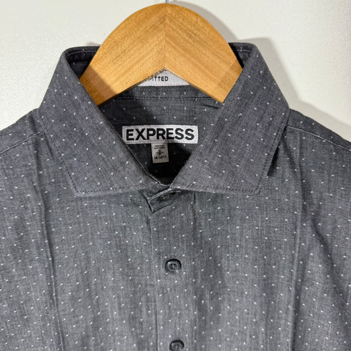 EXPRESS SLIM FIT FITTED COTTON SHIRT GREY COLOUR