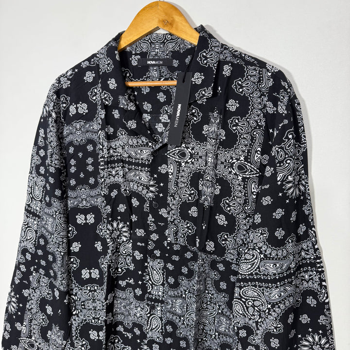 FASHION NOVA MEN SAFARI COLLAR HAWAI SHIRT