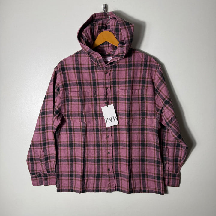 ZARA WOMEN FLANNEL SHIRT BRAND NEW WITH HOOD