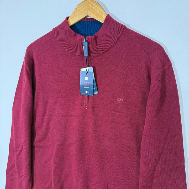 ANDRE GARMENT HALF ZIP SWEATER BRAND NEW