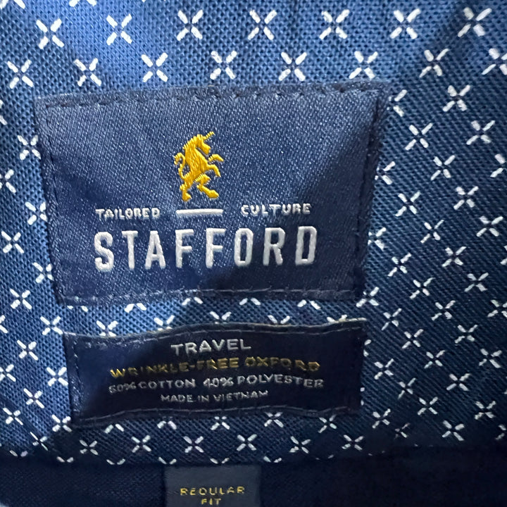 STAFFORD TRAVEL WRINKLE FREE BUTTON DOWN OXFORD COTTON SHIRT BRAND NEW