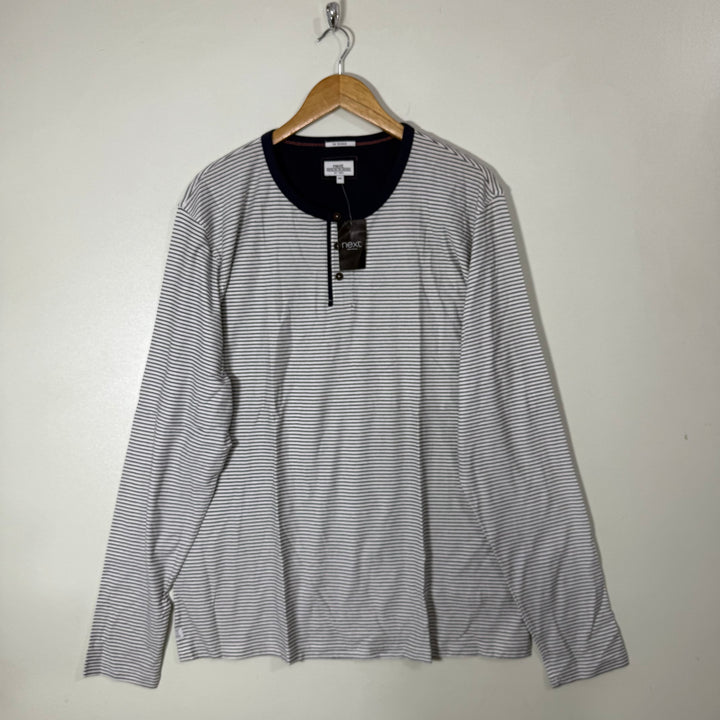 NEXT HENLEY COLLAR LONG SLEEVES COTTON TSHIRT BRAND NEW