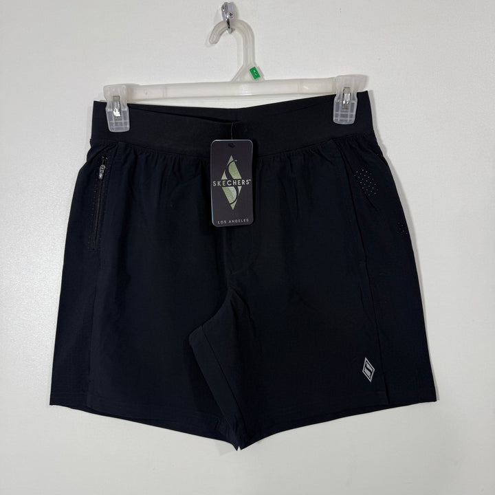SKECHERS HYBRID PARACHUTE TRAINING SHORT BRAND NEW BLACK COLOUR WITH STRETCH WITH SIDE ZIP POCKETS