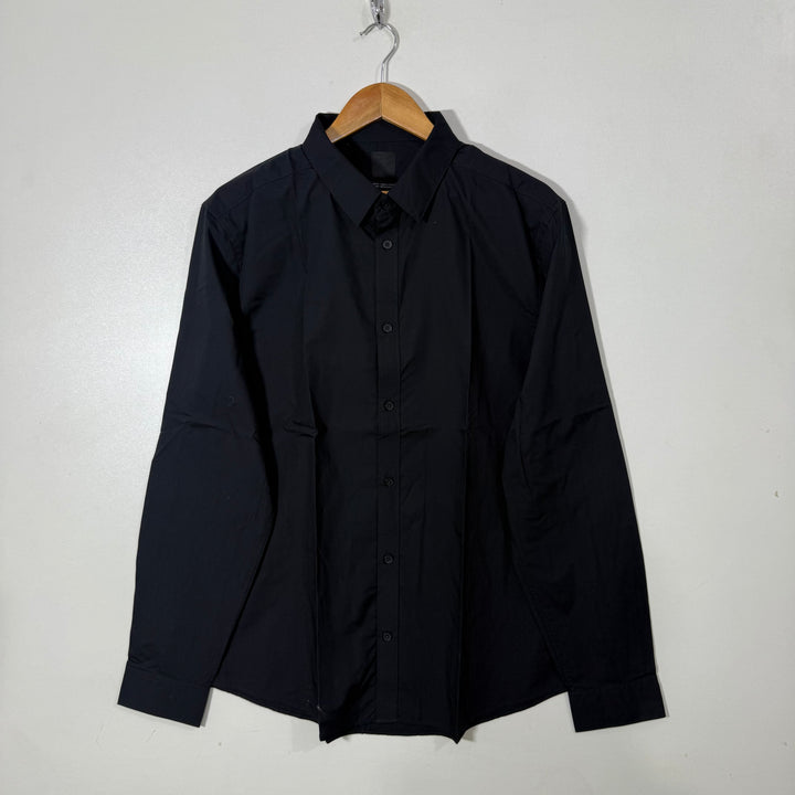 H&M SLIM FIT COTTON FORMAL SHIRT BLACK COLOUR