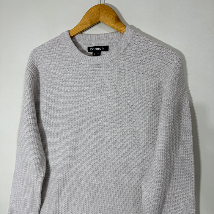 CONNOR KNITWEAR COTTON SWEATER GREY COLOUR