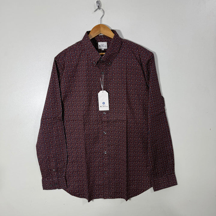 BEN SHERMAN BUTTON DOWN PRINTED CASUAL COTTON SHIRT BRAND NEW