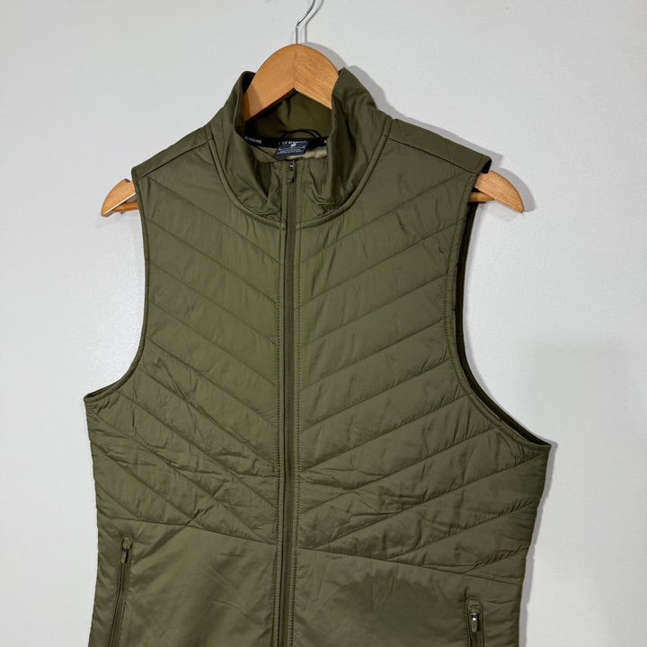 NIKE RUNNING AEROLAYER SLEEVES LESS PUFFER JACKET GREEN COLOUR