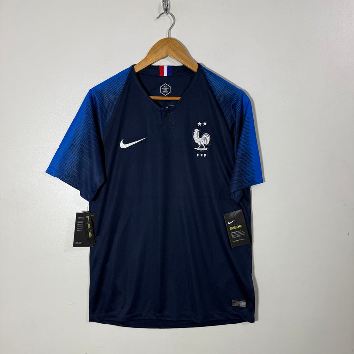 NIKE DRI FIT FRANCE V NECK ONE BUTTON SPORT TSHIRT BRAND NEW BLUE COLOUR