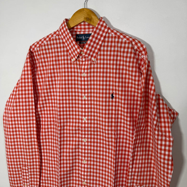 RALPH LAUREN POLO BUTTON DOWN COTTON CHECKERED SHIRT