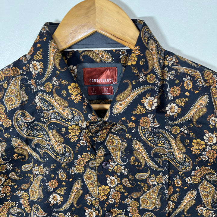 CONSEQUENCE SLIM FIT CASUAL COTTON SHIRT WITH STRETCH
