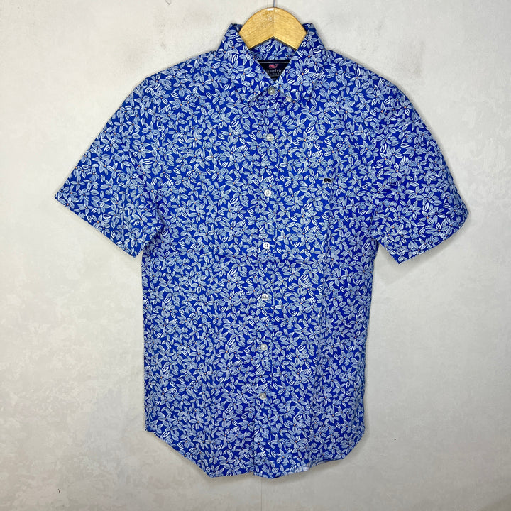 VINEYARD VINES BUTTON DOWN HALF SLEEVES PRINTED COTTON SHIRT