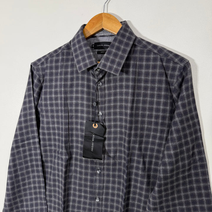FRIDAY SLIM FIT COTTON CHECKERED SHIRT BRAND NEW