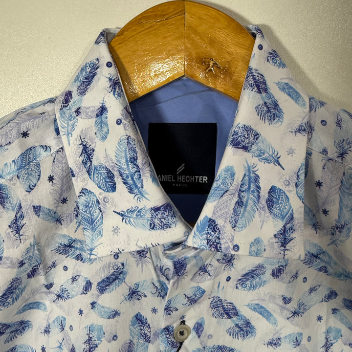 DANIEL HACHTER PARIS PRINTED COTTON SHIRT BRAND NEW WITH STRETCH