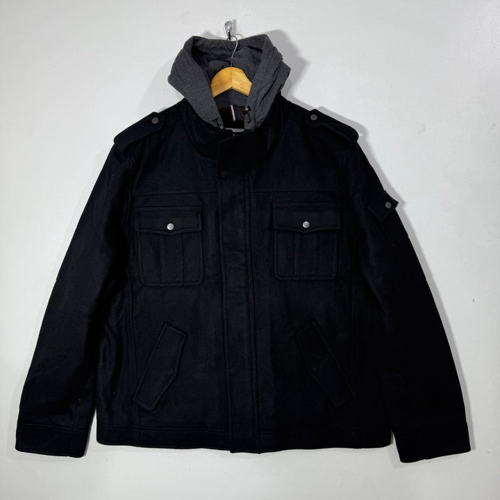LEVIS DOUBLE POCKETS WOOL JACKET WITH HOOD