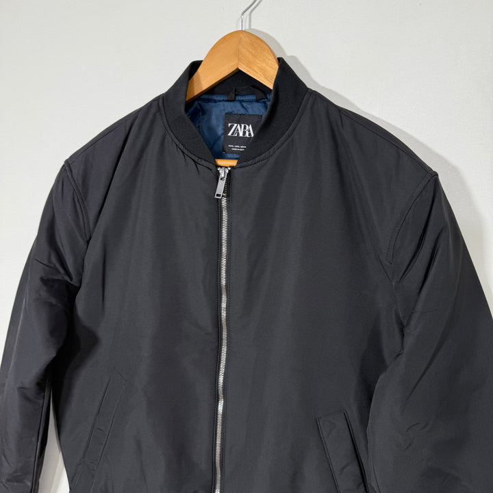 ZARA BEN COLLAR BOMBER JACKET BLACK COLOUR