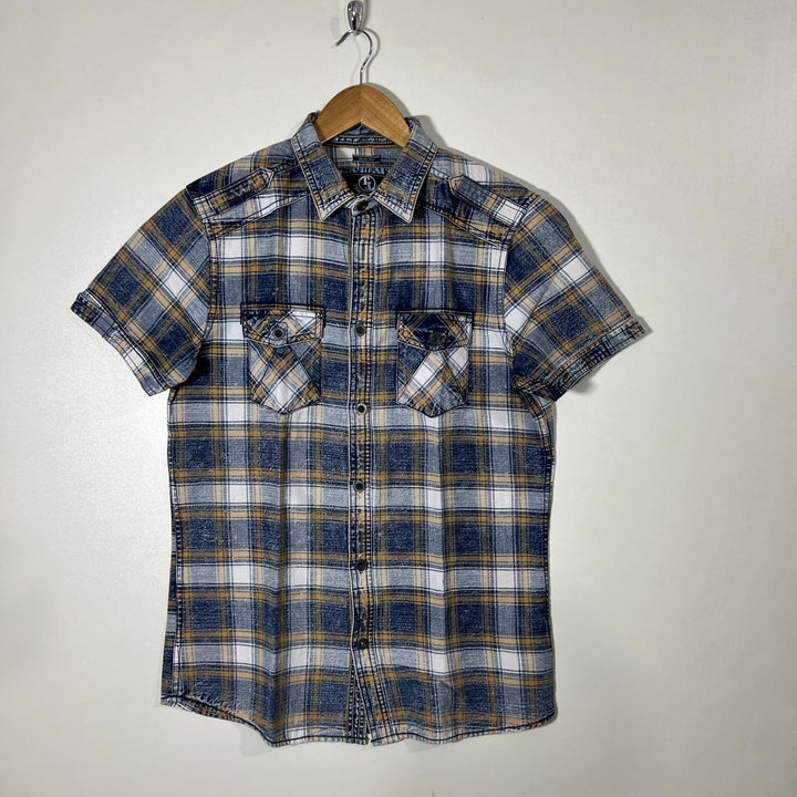 TOM TOMSON SLIM FIT DOUBLE POCKETS HALF SLEEVES SHIRT