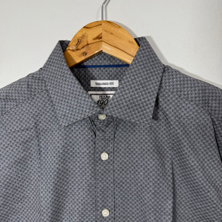 JOS A BANK TAILORED FIT PRINTED COTTON SHIRT