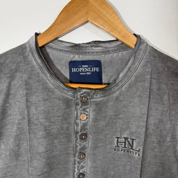 PARIS HOPENLIFE TYE DYE  HENLEY COLLAR COTTON TSHIRT