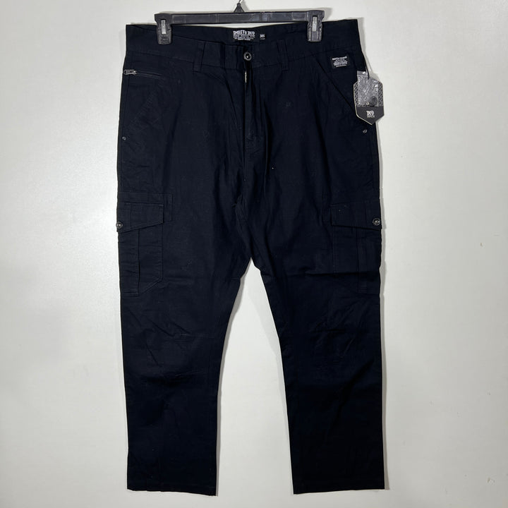 INSTIU STRAIGHT FIT CARGO COTTON PANT WITHOUT STRETCH BLACK COLOUR