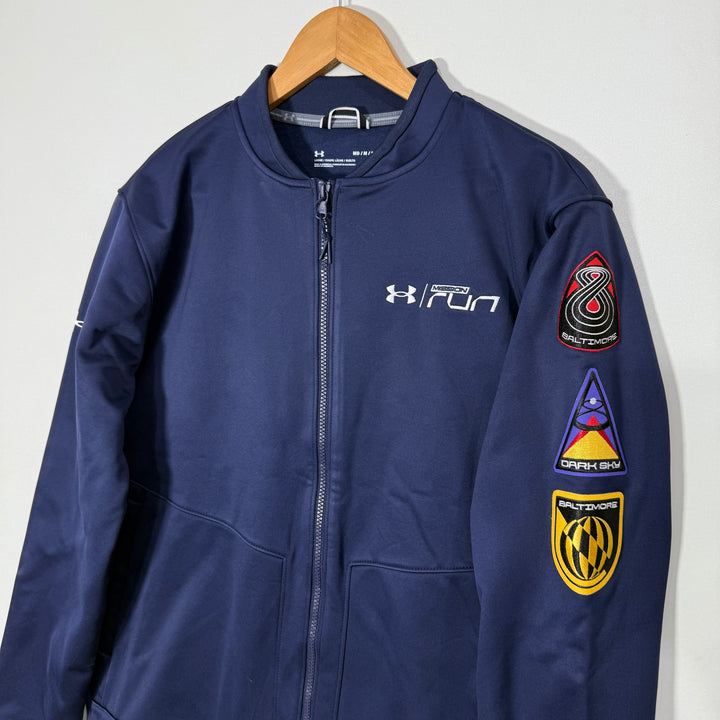 UNDER ARMOUR SOFT SHELL WINDBREAKER JACKET INNER FLEECE BLUE COLOUR