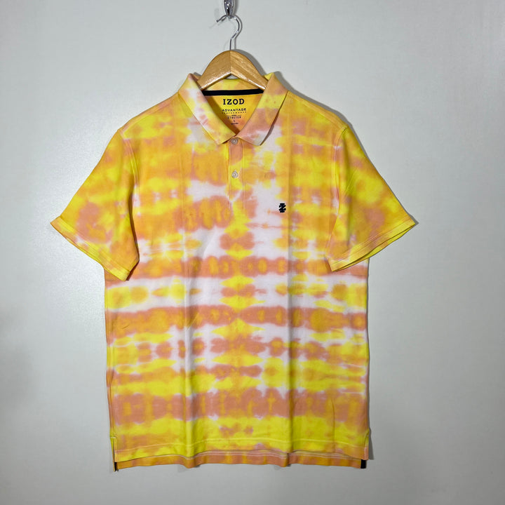 IZOD ADVANTAGE PERFORMANCE NATURAL STRETCH TYE DYE COTTON POLO TSHIRT