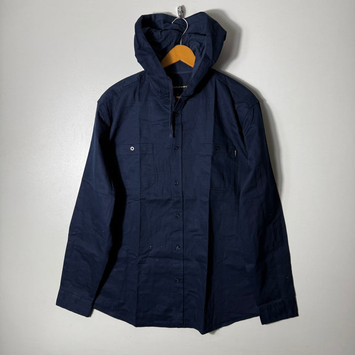 MOLOKAI SURF CO OXFORD COTTON SHIRT BRAND NEW WITH HOOD BLUE COLOUR